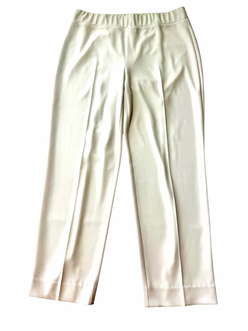 Joseph Ribkoff White Pull On Knit Pants Size 14 Cropped Straight Dress Work - Picture 3 of 12